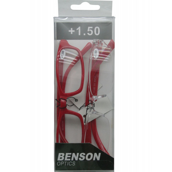Benson Optics Action Mix 2 pcs Reading Glasses, Red, STR:+1.50